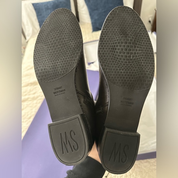 Stuart Weitzman Exes Black Leather Lace Up OTK Boots Size 9.5 - Picture 7 of 10